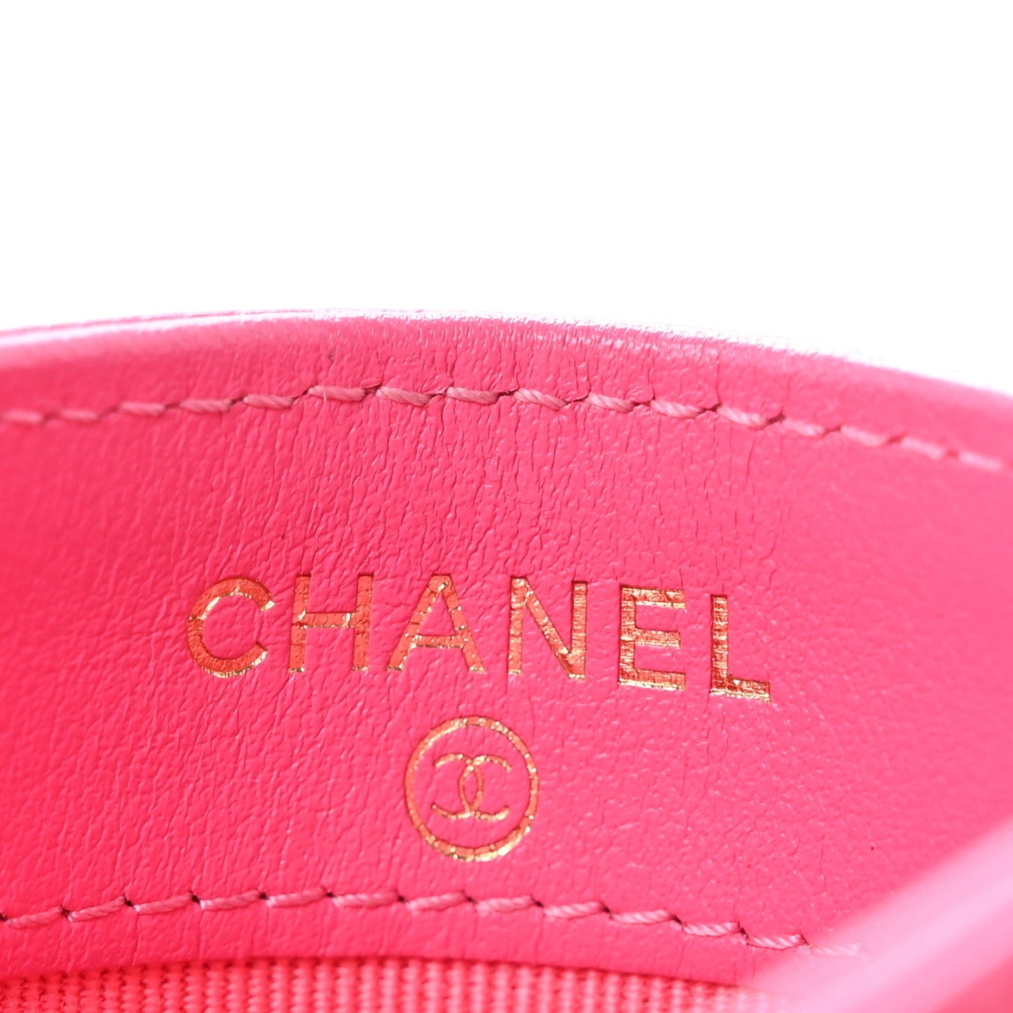 Caviar Quilted Card Holder Fuchsia
