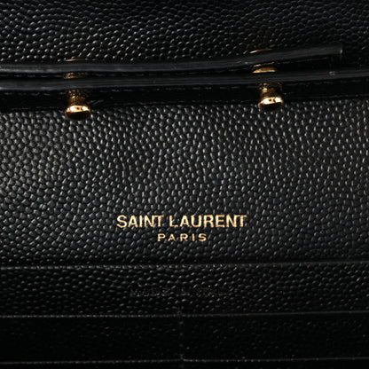 Grain De Poudre Matelasse Chevron Monogram Chain Wallet Black