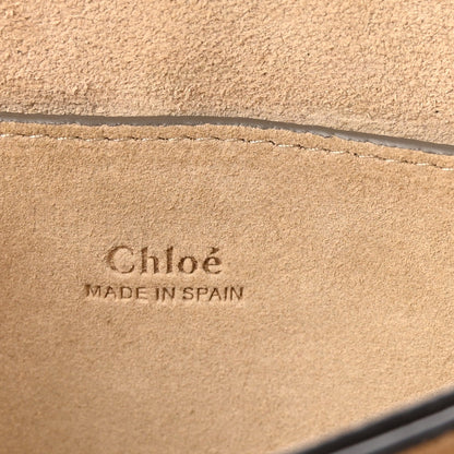 Suede Calfskin Small Faye Shoulder Bag Motty Grey