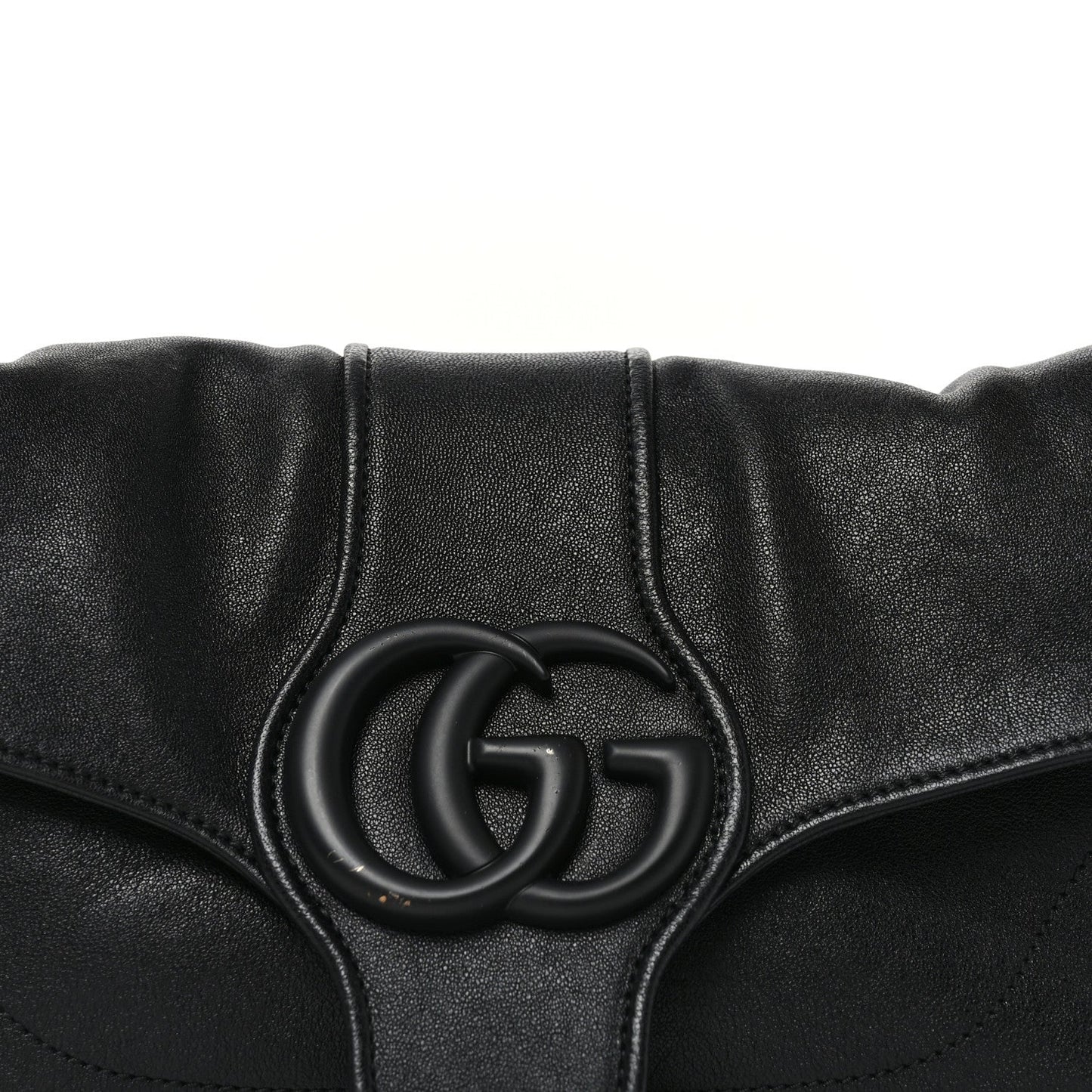 Goatskin Small GG Monochrome Aphrodite Shoulder Bag Black
