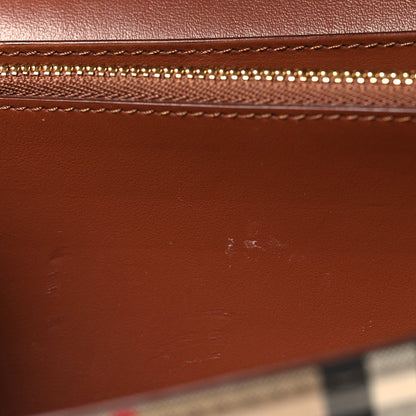 Grainy Calfskin Vintage Check Wallet With Detachable Strap Archive Beige Tan