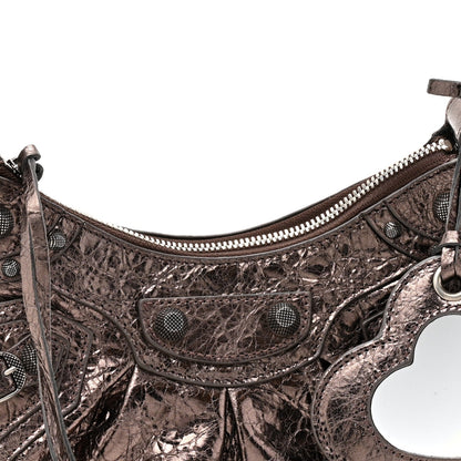 Metallic Agneau Arena Le Cagole Shoulder Bag XS Dark Bronze