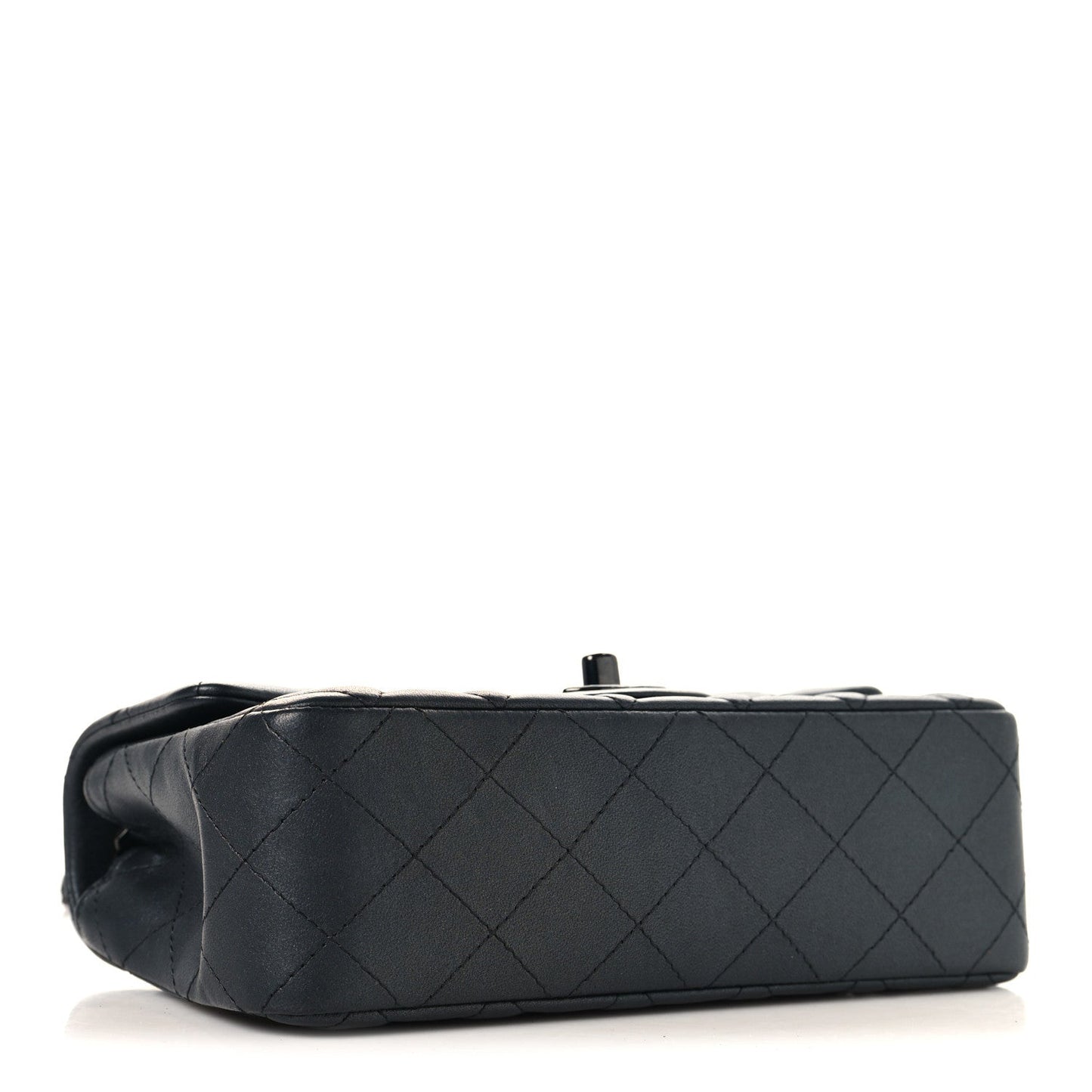 Pearly Lambskin Quilted Mini Rectangular Flap So Black