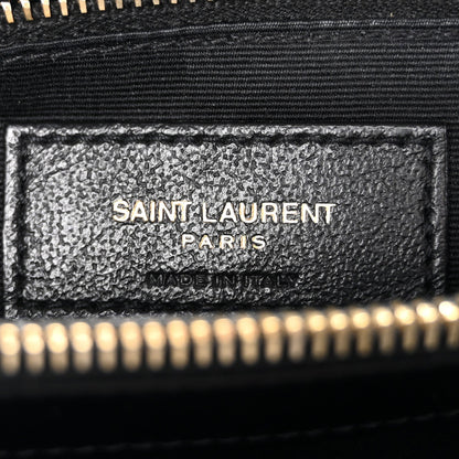 Calfskin Y Quilted Monogram Large Loulou Chain Satchel Black