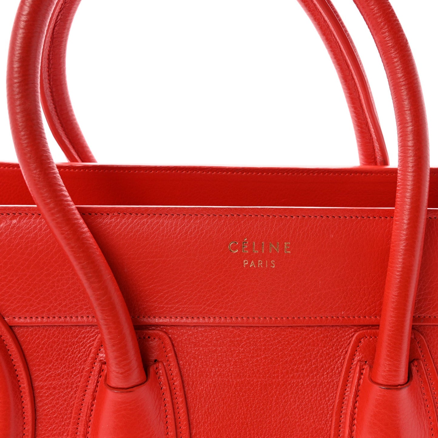 Drummed Calfskin Micro Luggage Vermillion