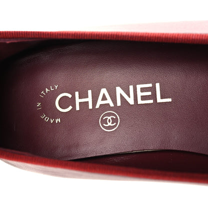 Lambskin Cap Toe CC Ballerina Flats 39 Burgundy Pink
