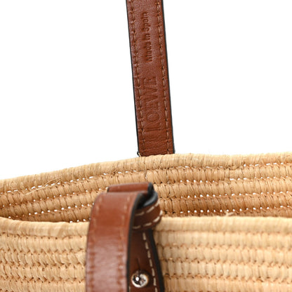Raffia Small Square Basket Tote Bag Natural Tan