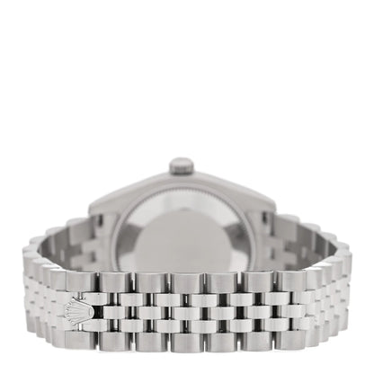 Rolex Stainless Steel 18K White Gold Diamond 31mm Oyster Perpetual Datejust Watch Black 178274