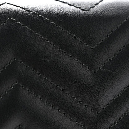 Calfskin Matelasse GG Marmont Compact Wallet Black