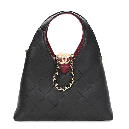 Calfskin Chic Lady Small Shopping Tote Black