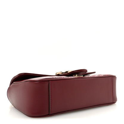 Calfskin Matelasse Mini GG Marmont Shoulder Bag Rosso Ancora