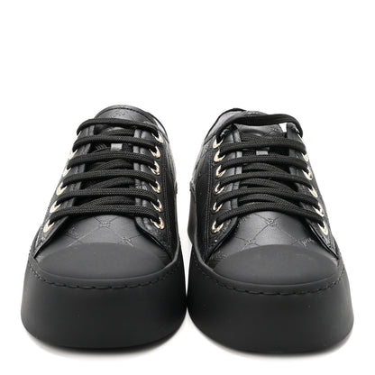 Lambskin Printed Logo Sneakers 37.5 Black