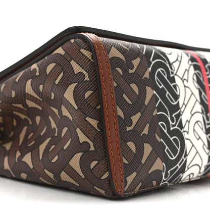 E-Canvas Monogram Stripe Hackberry Crossbody Bag Bridle Brown