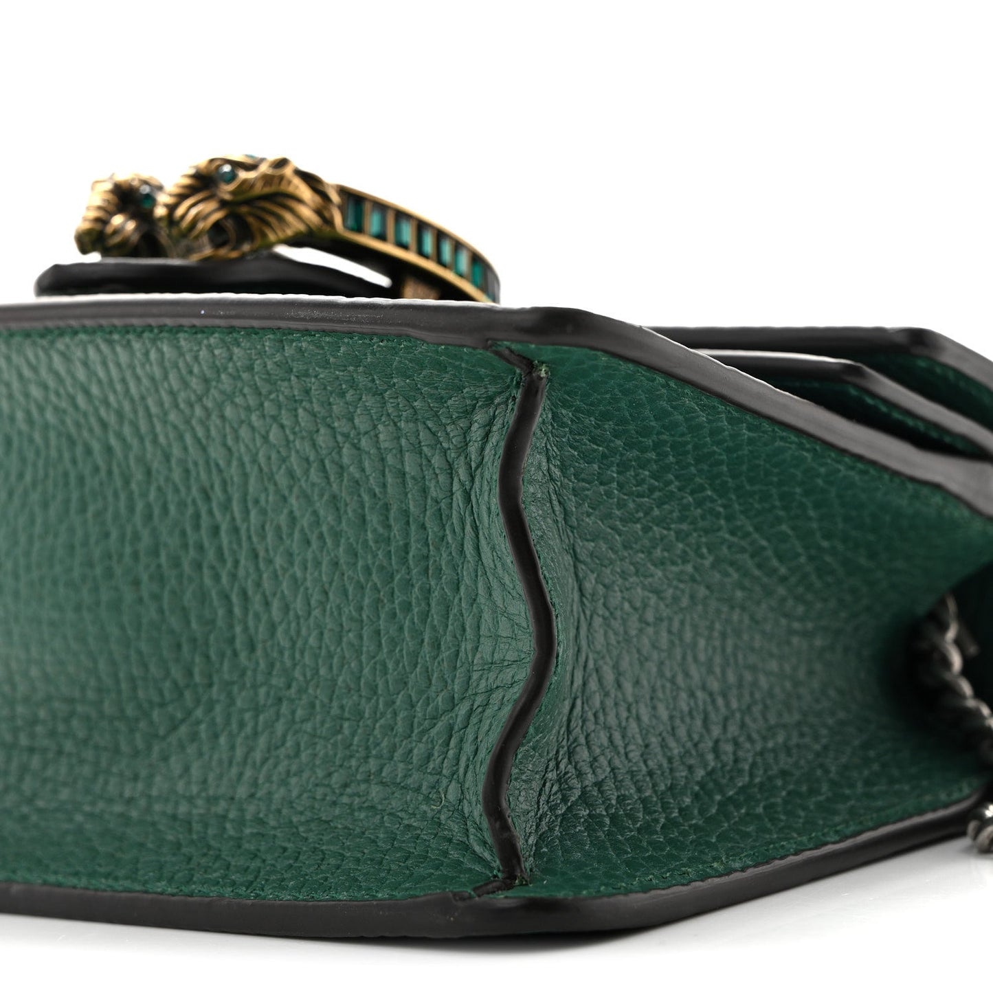 Dollar Calfskin Crystal Mini Dionysus Top Handle Bag Emerald