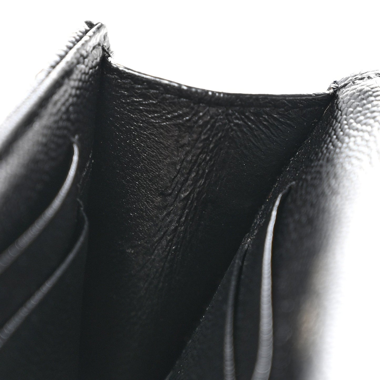 Grain De Poudre Matelasse Chevron Small Monogram Envelope Wallet Black