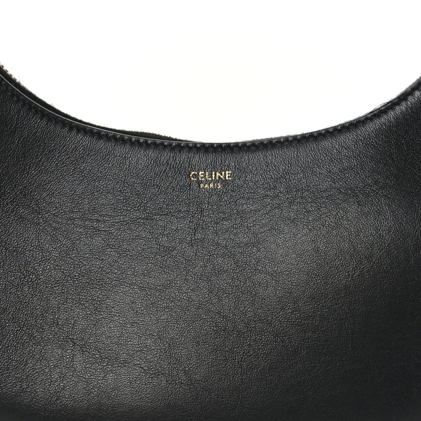 Smooth Calfskin Medium Strap Ava Shoulder Bag Black Tan