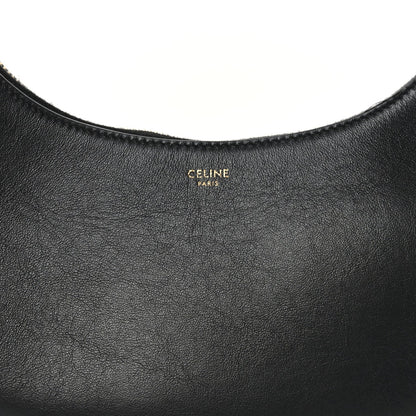 Smooth Calfskin Medium Strap Ava Shoulder Bag Black Tan
