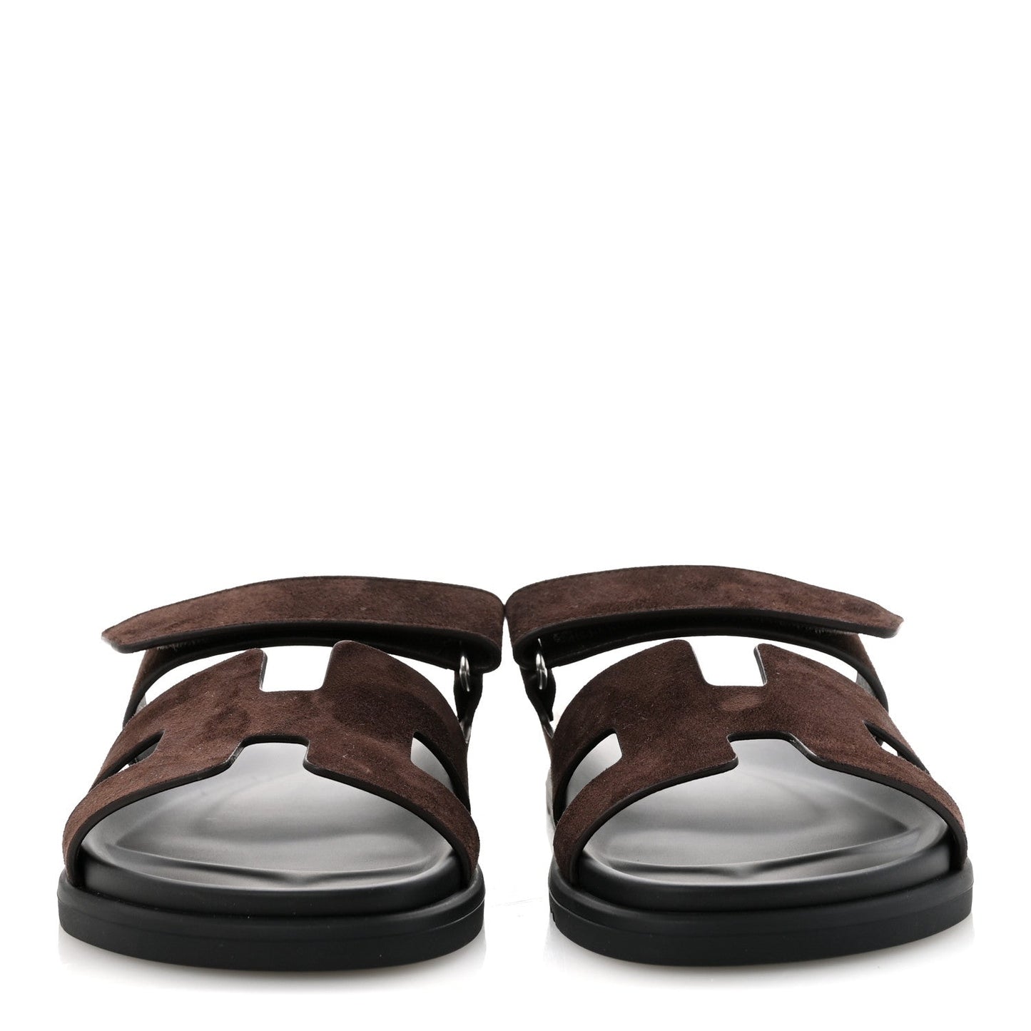 Suede Goatskin Womens Chypre Sandals 39.5 Marron Ebene