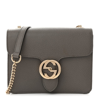 Dollar Calfskin Small Interlocking G Shoulder Bag Loess