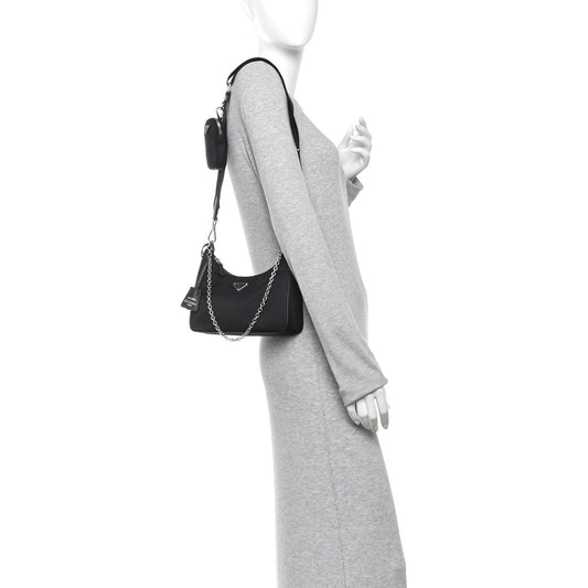 Re-Nylon Saffiano Re-Edition 2005 Shoulder Bag Black