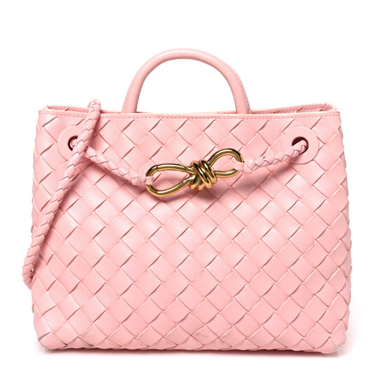 Nappa Intrecciato Small Andiamo Shoulder Bag Blush