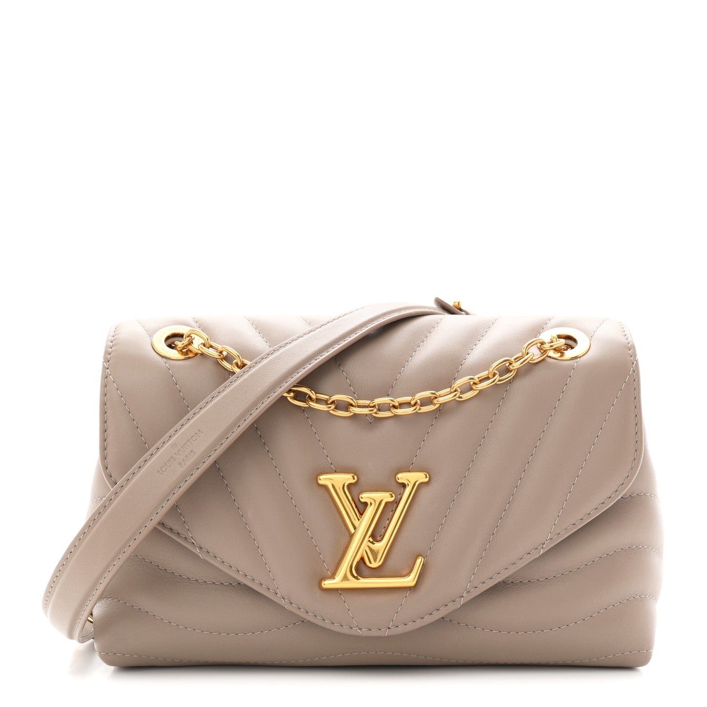 Calfskin LV New Wave Chain Bag Taupe