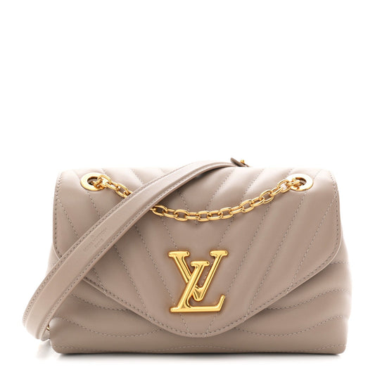 Calfskin LV New Wave Chain Bag Taupe