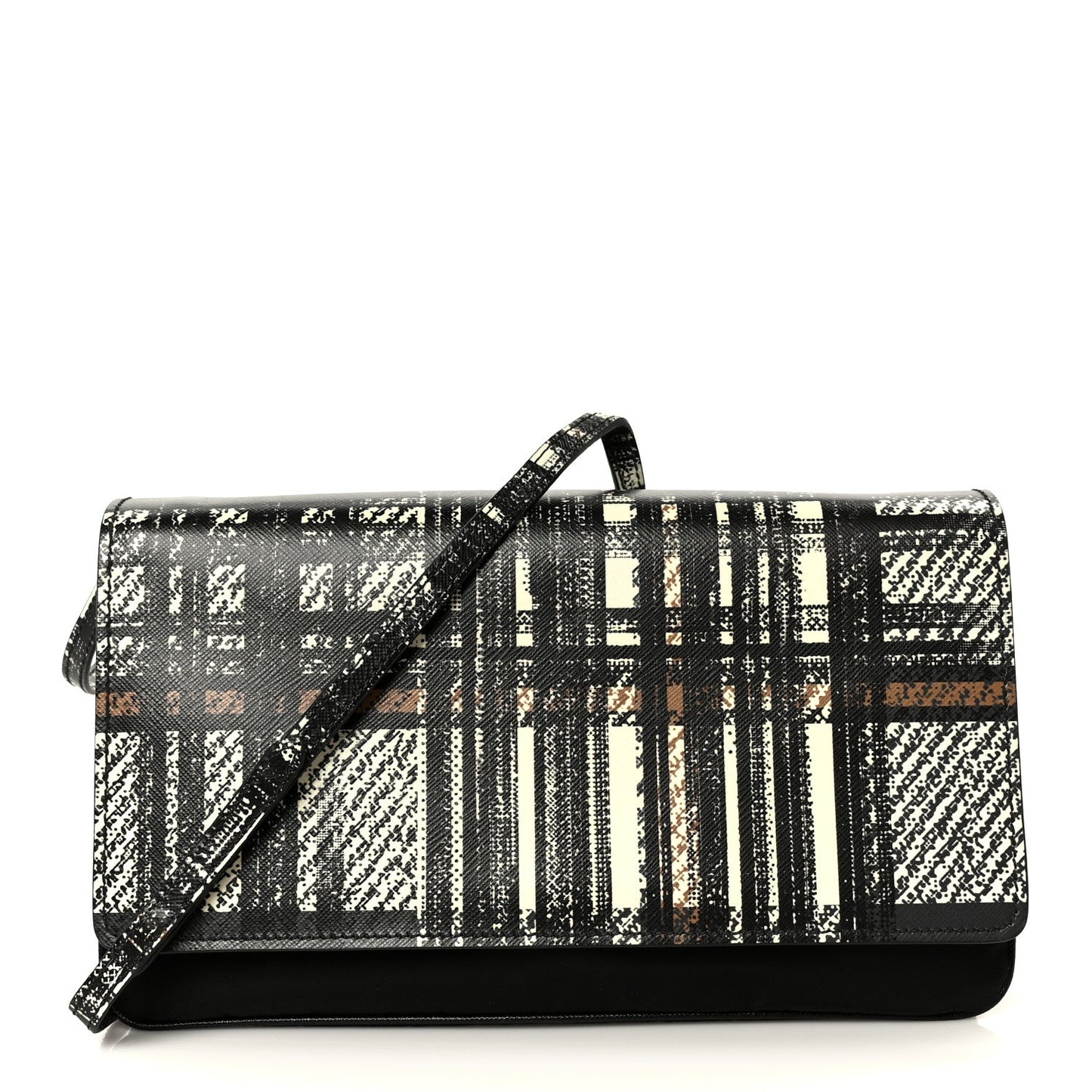 Tessuto Nylon Saffiano Tartan Print Crossbody Bag White Dis Tartan