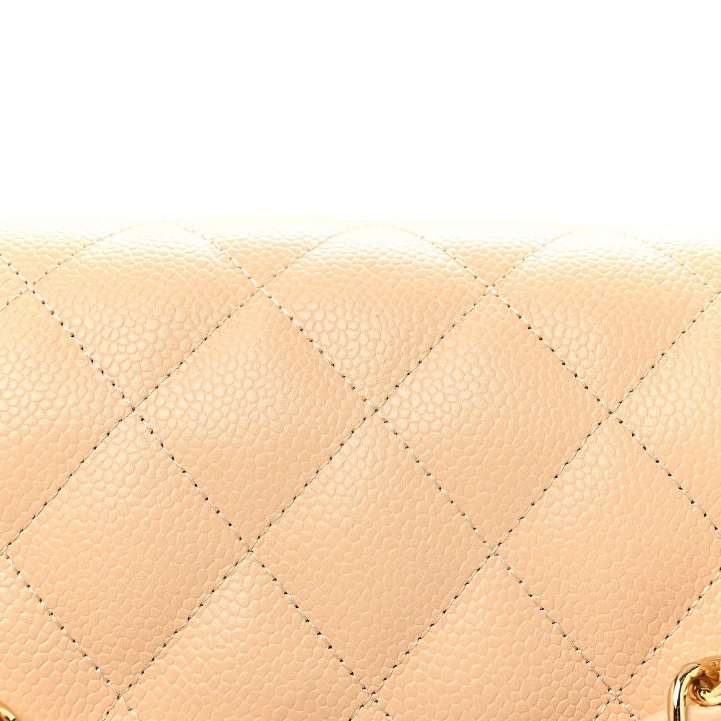 Caviar Quilted Jumbo Double Flap Beige Clair