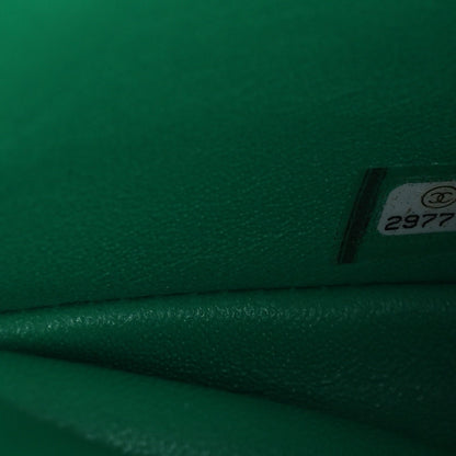 Lambskin Quilted Mini Rectangular Flap Green