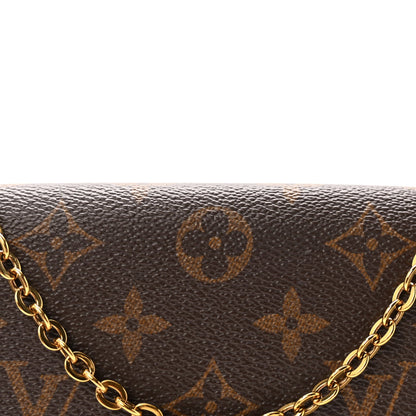Monogram Pochette Felicie Chain Wallet Fuchsia