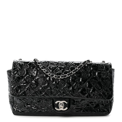 Patent Large Lucky Symbols Flap Black