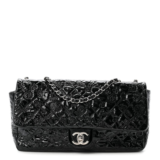 Patent Large Lucky Symbols Flap Black