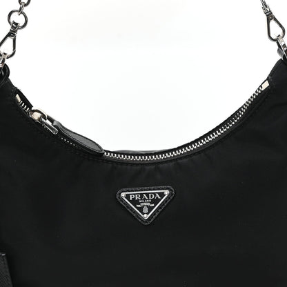 Tessuto Nylon Mini Re-Edition 2000 Shoulder Bag Black