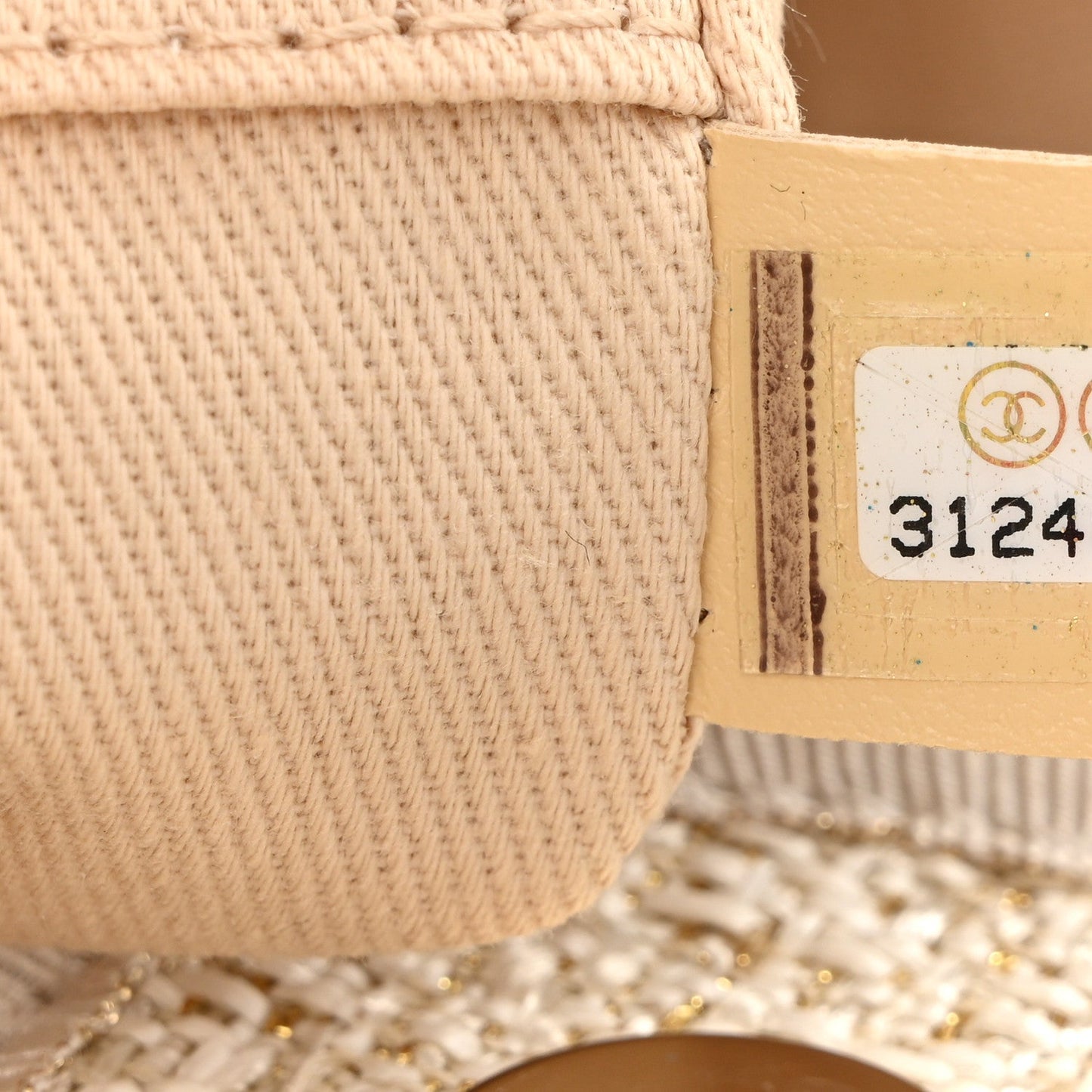 Lurex Boucle Mini Deauville Tote White