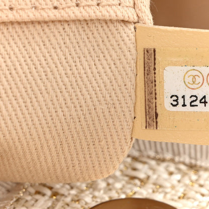 Lurex Boucle Mini Deauville Tote White