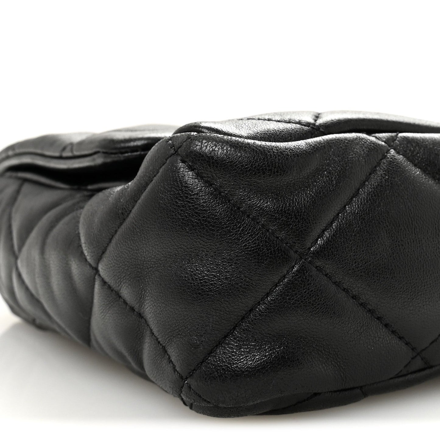 Lambskin Quilted Large CC Funky Town Flap Black