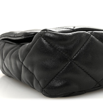 Lambskin Quilted Large CC Funky Town Flap Black