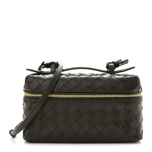 Calfskin Intrecciato Bang Bang Vanity Case Kaki