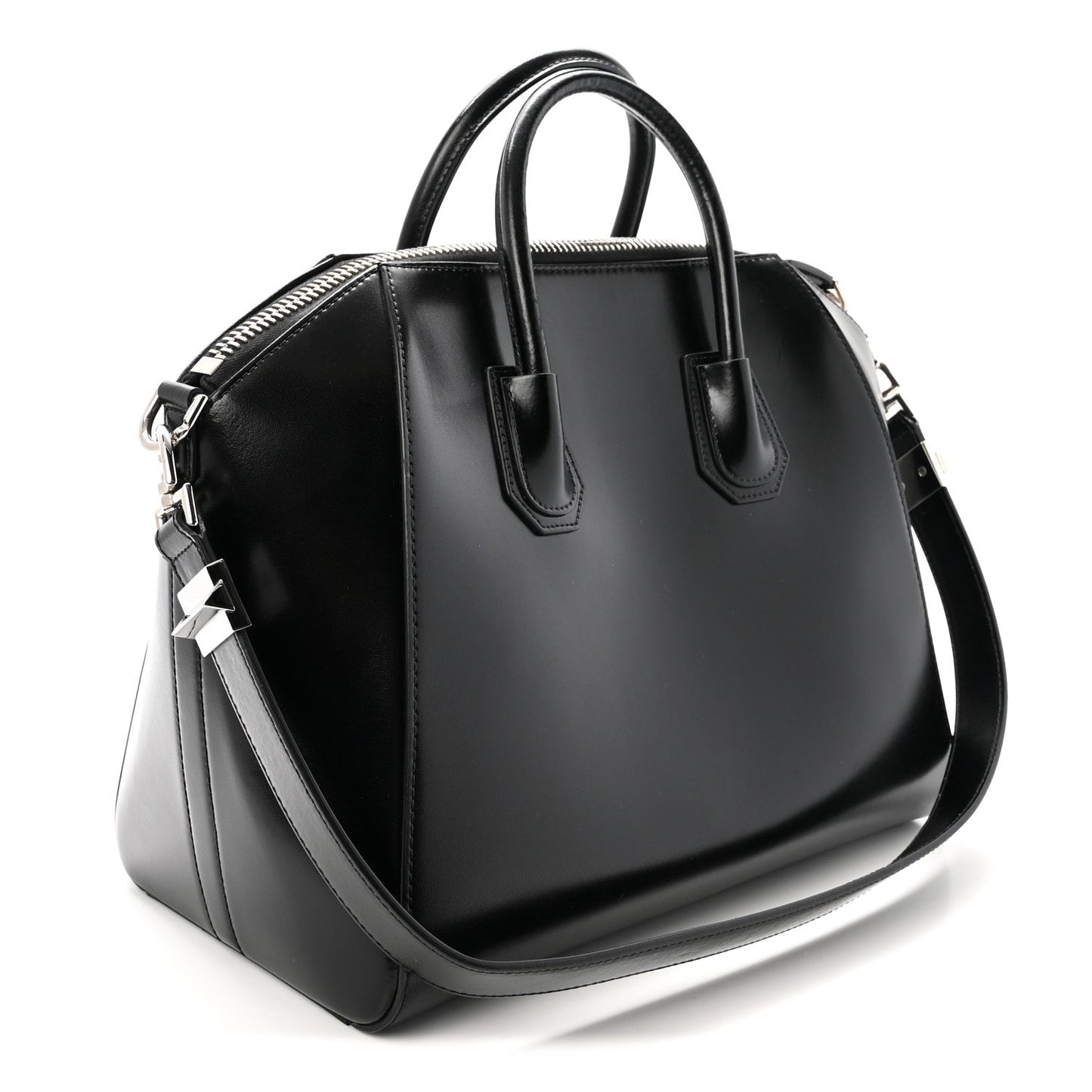 Shiny Lord Calfskin Medium Antigona Black