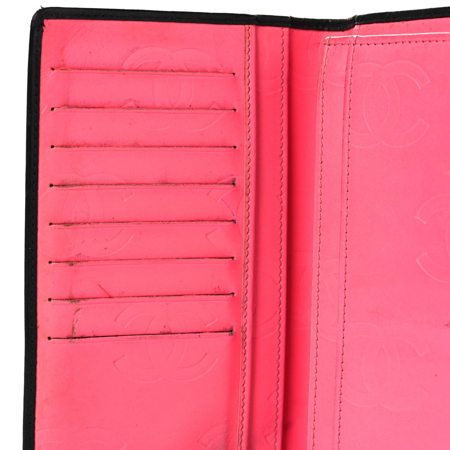 Calfskin Quilted Cambon Yen Wallet Black