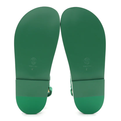 Suede Calfskin Velcro Dad Sandals 37 Blue Green