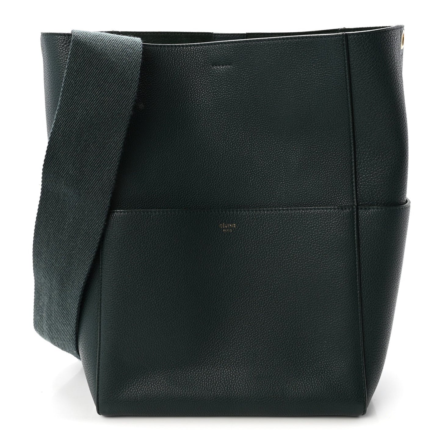 Soft Grained Calfskin Sangle Bucket Bag Amazone