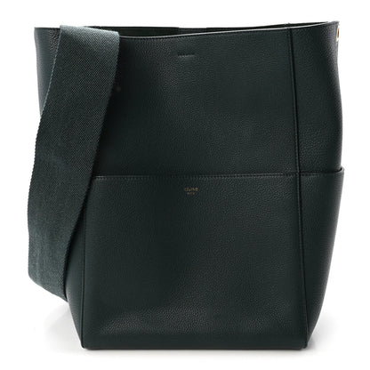 Soft Grained Calfskin Sangle Bucket Bag Amazone