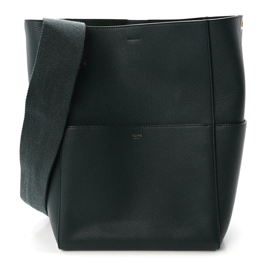 Soft Grained Calfskin Sangle Bucket Bag Amazone