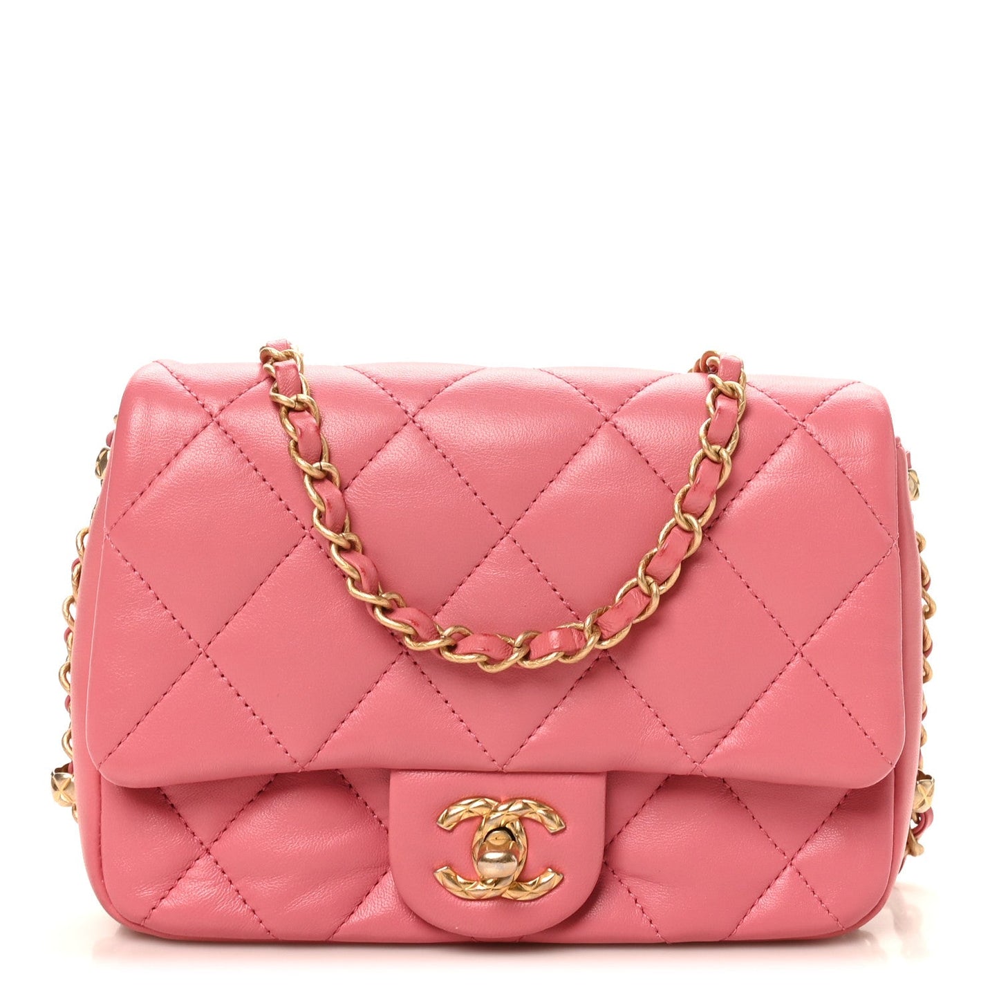 Lambskin Quilted CC Small Dynasty Flap Pink