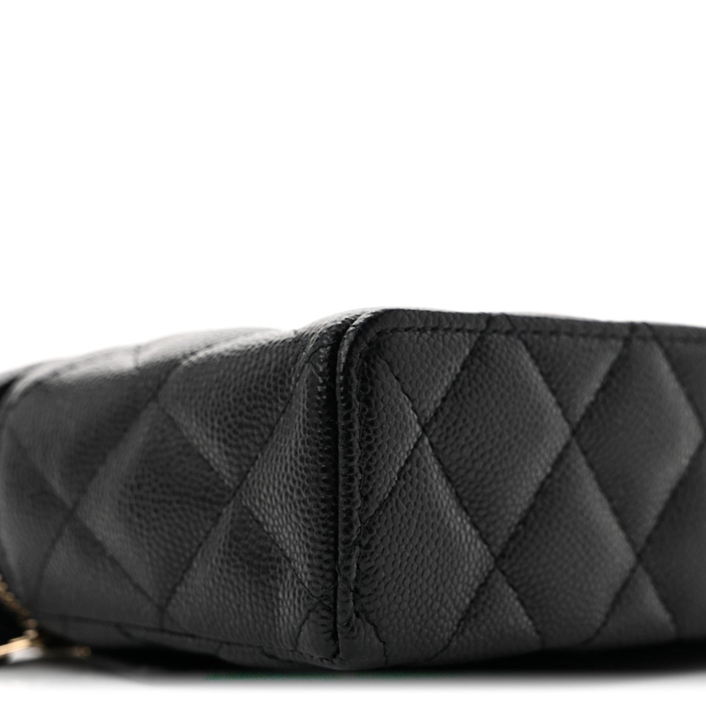 Caviar Quilted Top Handle Slim Vanity With Chain Black