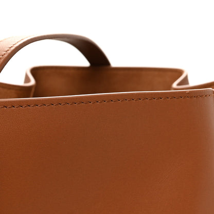 Calfskin CD Embossed Medium C'est Chain Bucket Bag Golden Saddle