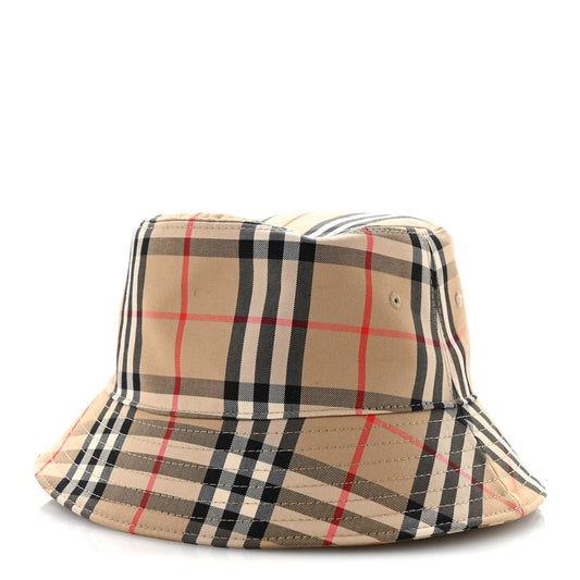 Technical Cotton Vintage Check Bucket Hat S Archive Beige