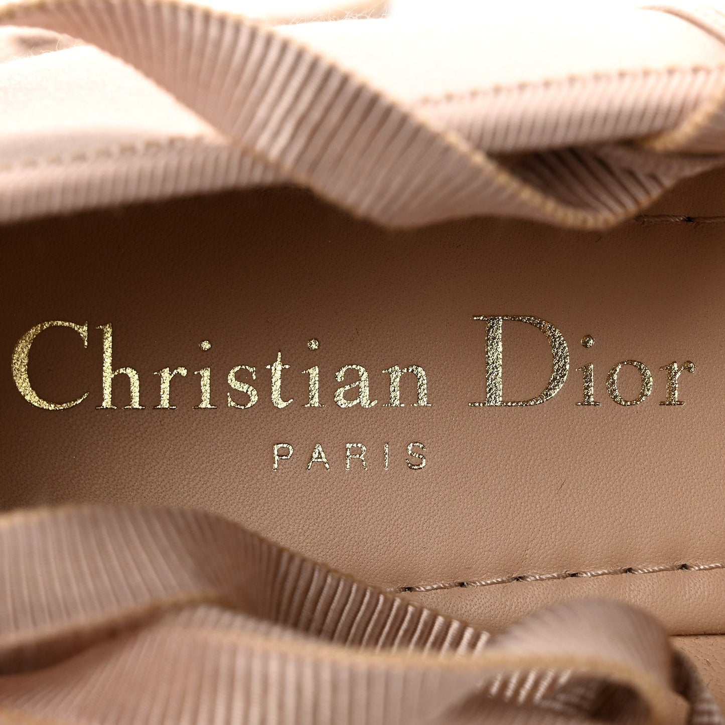 Satin Grosgrain D-Joy Ballet Flats 36 Beige Rose